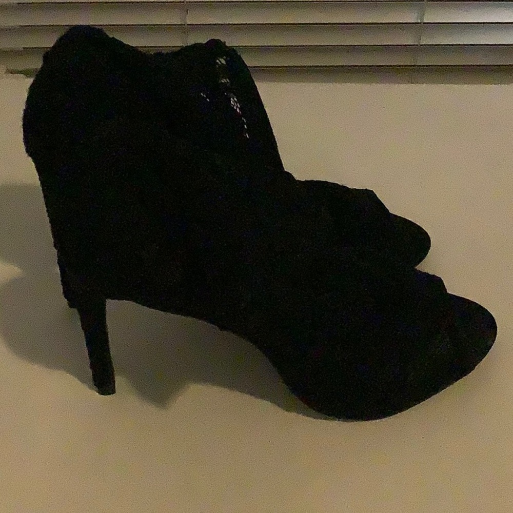 Peep toe booties